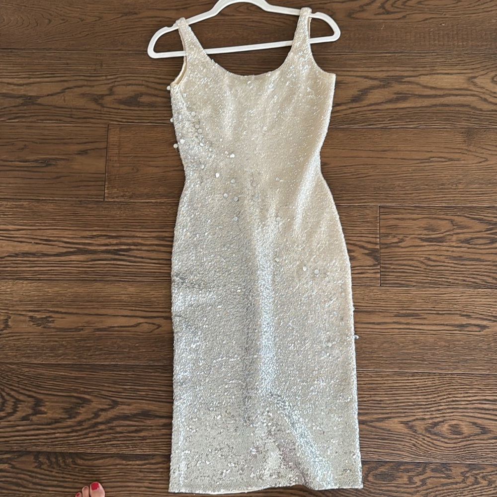 Vintage Sequin Dress in Silver